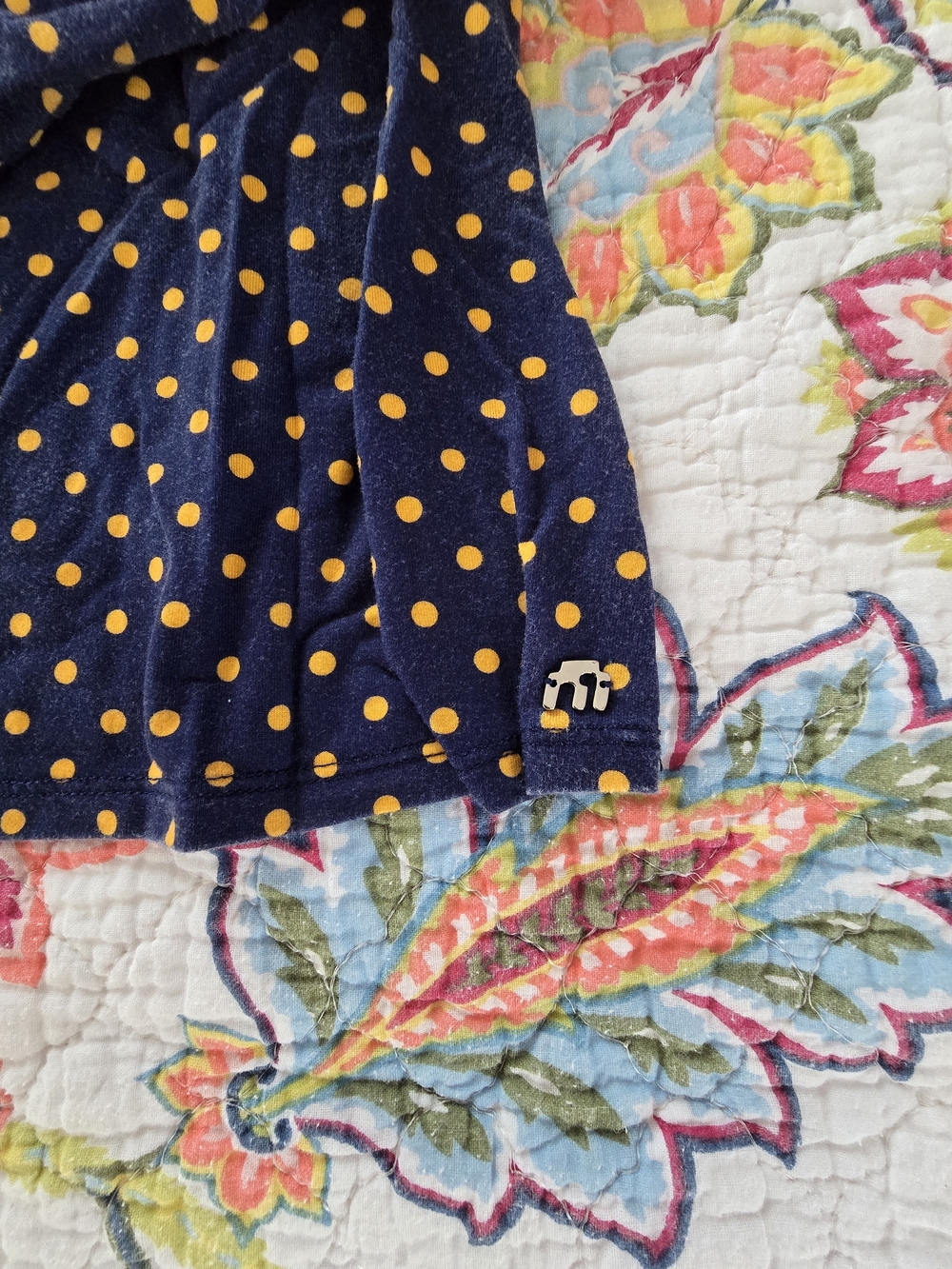 Miaou Amelia Top Navy Polka Dot Long Sleeve - Picture 4 of 6